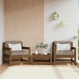 Garden Chairs with Cushions 2 pcs Honey Brown Solid Wood Pine 825565