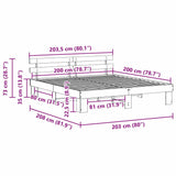 Bed Frame with Headboard Natural 200 x 200 cm Solid Pine Wood 872428