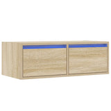 TV Cabinet with LED Lights Sonoma Oak 75x35.5x25 cm 860231