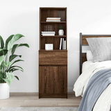 Bedside Cabinet Brown Oak 39x35x125 cm Engineered Wood 861316