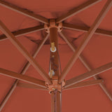 Garden Parasol with Wooden Pole 270 cm Terracotta 44518