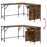 Desk Smoked Oak 141x141x75 cm Engineered Wood 837599