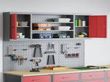 Tool Cabinet Set with Shelf 4 pcs Red Powder-Coated Steel 3321407