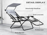 Zero Gravity Lounger Chair Set of 2, Folding Reclining Patio Chair with Shade Cover, Padded Seat, T3398P328465