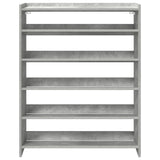 Shoe Rack Concrete Grey 80x25x100 cm Engineered Wood 859899