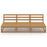 Garden 3-Seater Sofa Honey Brown Solid Pinewood 3075302