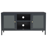TV Cabinet Anthracite 105x35x52 cm Steel and Glass 336060