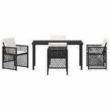 Garden Dining Set 5 pcs Black Poly Rattan 3380618