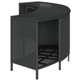 Storage Shelves for Hot Tub 2 pcs Black Poly Rattan 365620