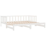 Day Bed with Trundle without Mattress White 90x200 cm Solid Wood 836157