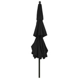 3-Tier Garden Parasol with Aluminium Pole Black 3.5 m 313882