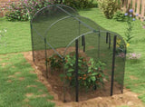 Galvanised Steel Fruit Cage, Plant Protection Tent with Zipped Door, 1.2 x 2.4 x 1.9m, Black T3398P311621