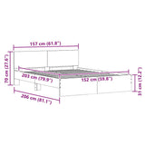 Bed Frame with Headboard Sonoma 152 x 203 cm Engineered Wood 3402861