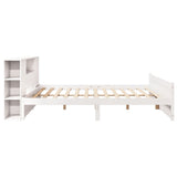 Bookcase Bed without Mattress White 200x200cm Solid Wood Pine 3322446