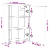 Bathroom Mirror Cabinet Old Wood 43 x 16 x 62.5 cm 889141