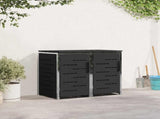 Wheelie Bin Storage Black 138 x 77.5 x 112.5 cm Stainless Steel 3422237