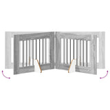 Dog Gate with Stands 6 pcs Grey Sonoma 80 x 60 cm 892142