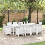 Garden Dining Set 11 pcs White Polt rattan 3378602
