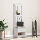 Hall Tree SANDNES White 45x40x159.5 cm Solid Wood Pine 4010483
