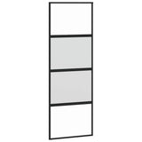 Sliding Door Black 76x205 cm Tempered Glass and Aluminium 155219