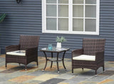 Three-Piece Rattan Chair Set, with Cushions - Brown T3398P377731
