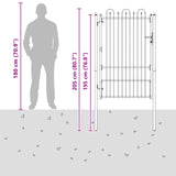 Fence Gate HORST 100 x 150 cm Steel Black Lockable 42034056