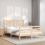 Bed Frame without Mattress Double Solid Wood Pine 3193896