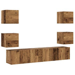 Wall Mounted TV cabinets 6 pcs Old Wood Engineered Wood 3328967