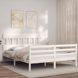Bed Frame without Mattress White 160x200 cm Solid Wood 3195167