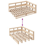 ZNTS Bookcase Bed without Mattress 135x190cm Solid Wood Pine 3324514