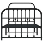 Metal Bed Frame without Mattress with Footboard Black 90x200cm 352589