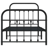 Metal Bed Frame without Mattress with Footboard Black 90x200cm 352589