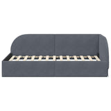 Corner Bed Frame with Headboard Dark Grey 80 cm x 200 cm Velvet 42016627