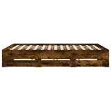 Bed Frame with Drawers without Mattress Smoked Oak 160x200 cm 3207263