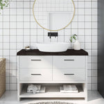 Bathroom Countertop Dark Brown 120x40x cm Treated Solid Wood 3156236