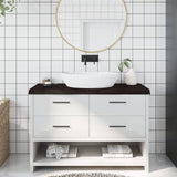 Bathroom Countertop Dark Brown 120x40x cm Treated Solid Wood 3156236