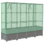 ZNTS Raised Bed with Greenhouse Cover Rattan Look 160x40x138 cm 4015858