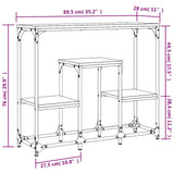 Console Table Black 89.5x28x76 cm Engineered Wood 833383