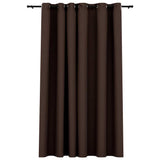 Linen-Look Blackout Curtain with Grommets Taupe 290x245cm 321203