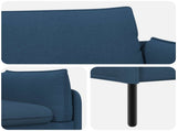 3-Seater Sofa Blue 222 x 81 x 89 cm Fabric 42048637