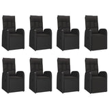 9 Piece Garden Dining Set Black Poly Rattan&Solid Wood Acacia 3157641