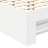 Bed Frame with Headboard White 137 x 203 cm Engineered Wood 3408767