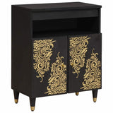 Sideboard with Shelf Black 60 x 33 x 75 cm Solid Mango Wood 4018833