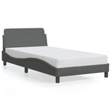 Bed Frame "Dover" Dark Grey 100x203 cm Fabric 373273