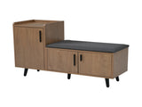 Modern Shoe Bench/ Storage Cabinet, Adjustable Storage Space for Boots or Heels, Asymmetrical Metal N896P457063N