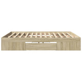 Bed Frame without Mattress Sonoma Oak 200x200 cm Engineered Wood 3295445