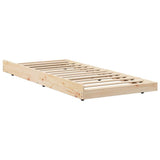 Bed Frame Natural 75 x 190 cm Solid Pine Wood 873430