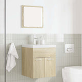 2 Piece Bathroom Furniture Set Sonoma Oak Engineered Wood 856367