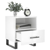 ZNTS Bedside Cabinet High Gloss White 40x35x47.5 cm Engineered Wood 827488