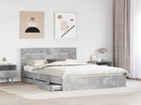 Bed Frame with Drawer Concrete Grey 160 x 200 cm Engineer Wood 3411820